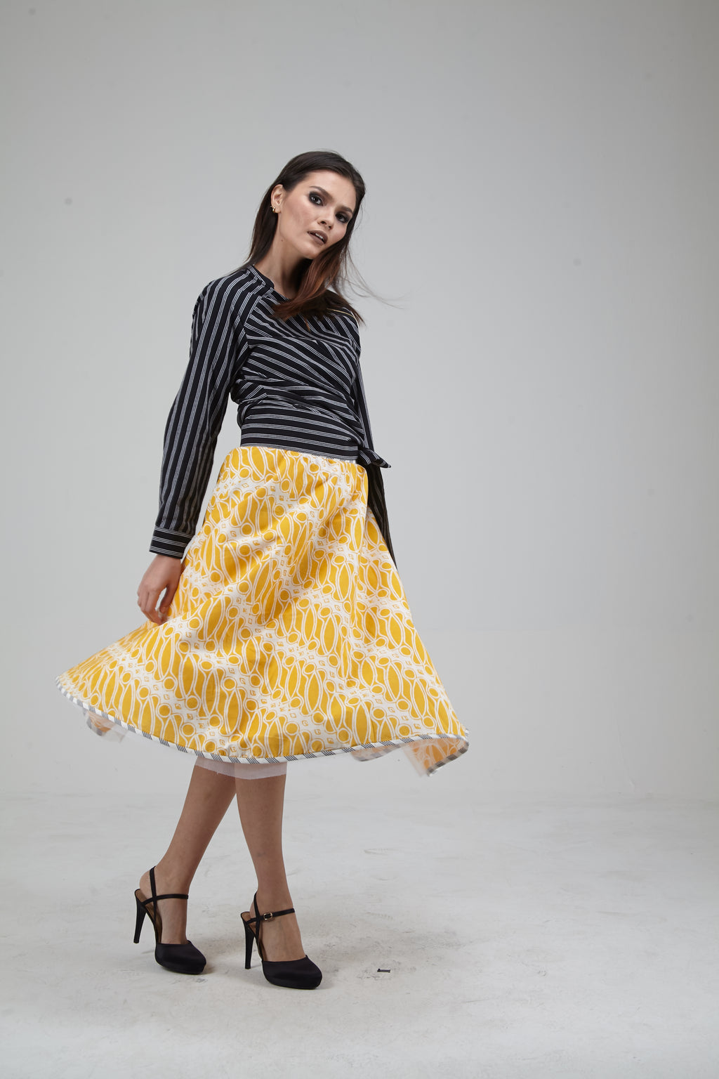 Long Sleeve striped top with Zipper